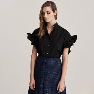 ruffled cotton poplin shirt